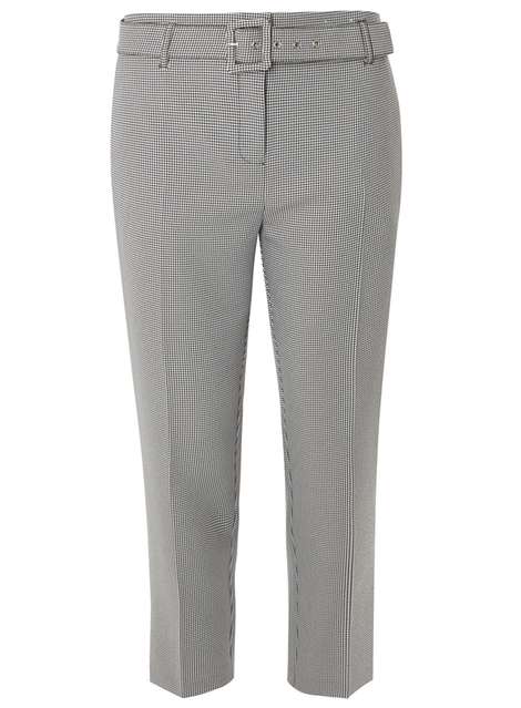 Monochrome Dogstooth Tapered Trousers